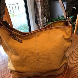 Fossil Canvas Hobo Style Bag Purse
